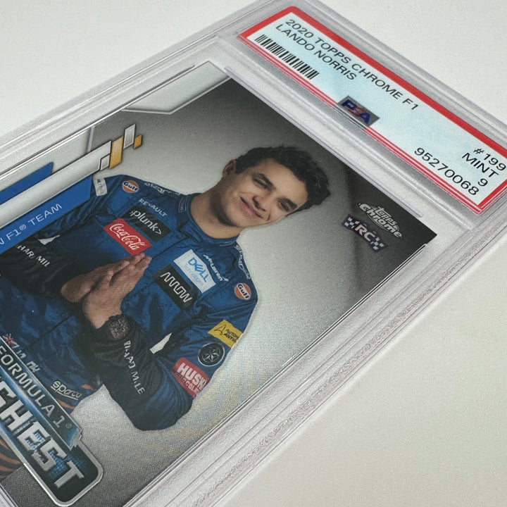 PSA 9 - Lando Norris #199 - 2020 Topps Chrome F1 - F1's Freshest - Rookie Card