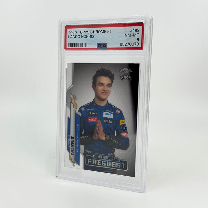 PSA 8 - Lando Norris #199 - 2020 Topps Chrome F1 - F1's Freshest - Rookie Card