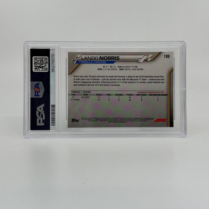 PSA 8 - Lando Norris #199 - 2020 Topps Chrome F1 - F1's Freshest - Rookie Card