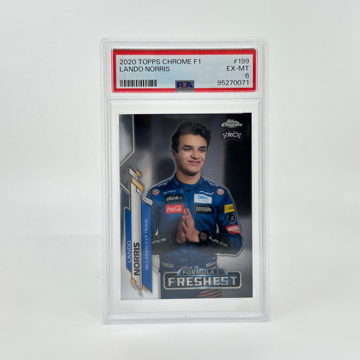 PSA 6 - Lando Norris #199 - 2020 Topps Chrome F1 - F1's Freshest - Rookie Card
