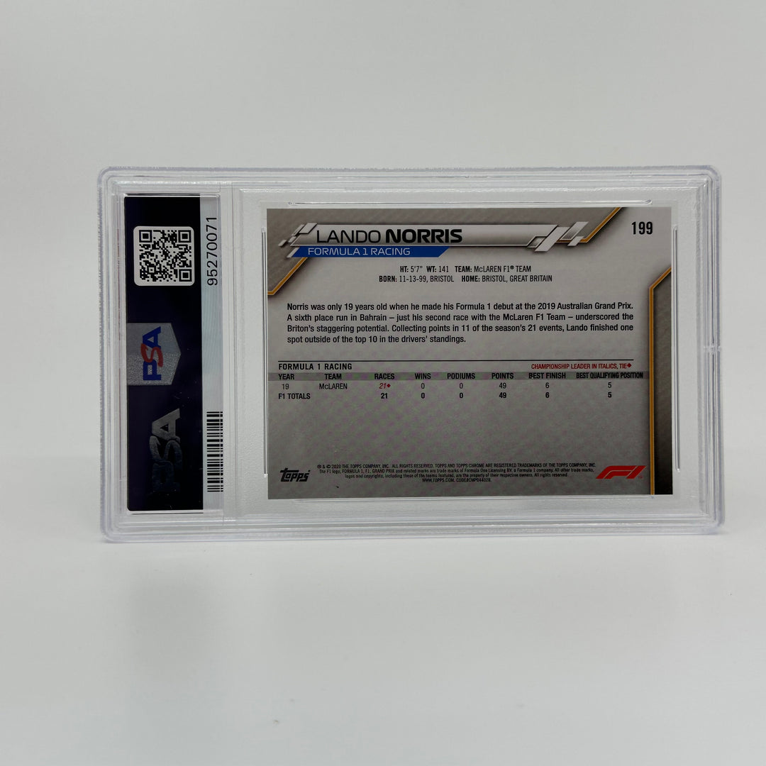 PSA 6 - Lando Norris #199 - 2020 Topps Chrome F1 - F1's Freshest - Rookie Card