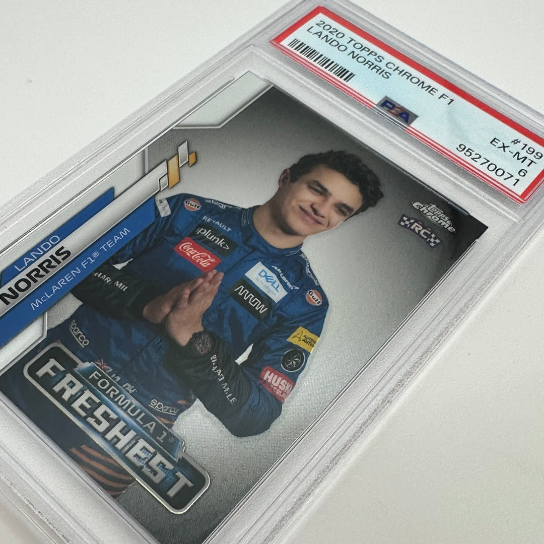 PSA 6 - Lando Norris #199 - 2020 Topps Chrome F1 - F1's Freshest - Rookie Card