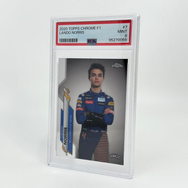 PSA 9 - Lando Norris #7 - 2020 Topps Chrome F1 - Rookie Card