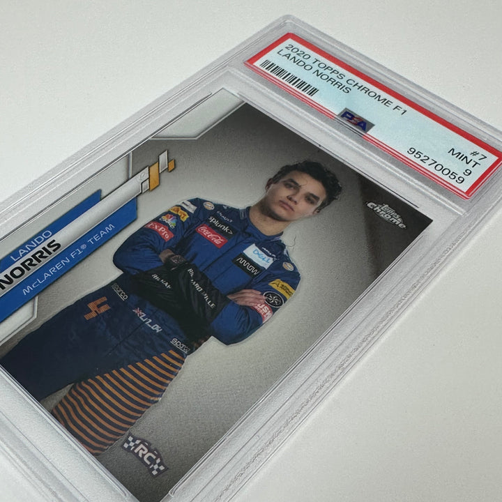 PSA 9 - Lando Norris #7 - 2020 Topps Chrome F1 - Rookie Card