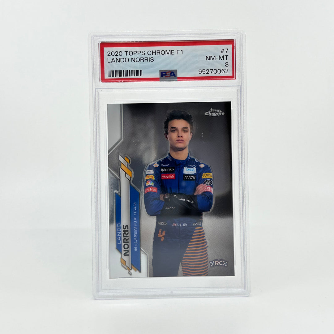 PSA 8 - Lando Norris #7 - 2020 Topps Chrome F1 - Rookie Card