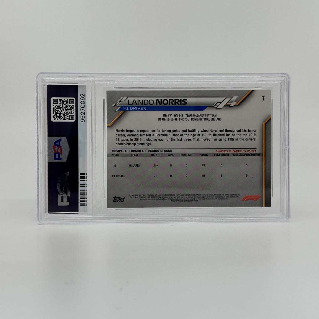 PSA 8 - Lando Norris #7 - 2020 Topps Chrome F1 - Rookie Card