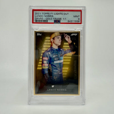 PSA 9 - 1/1 Gold Frame - Lando Norris - 2021 Topps Lights Out