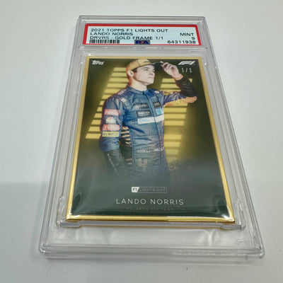 PSA 9 - 1/1 Gold Frame - Lando Norris - 2021 Topps Lights Out