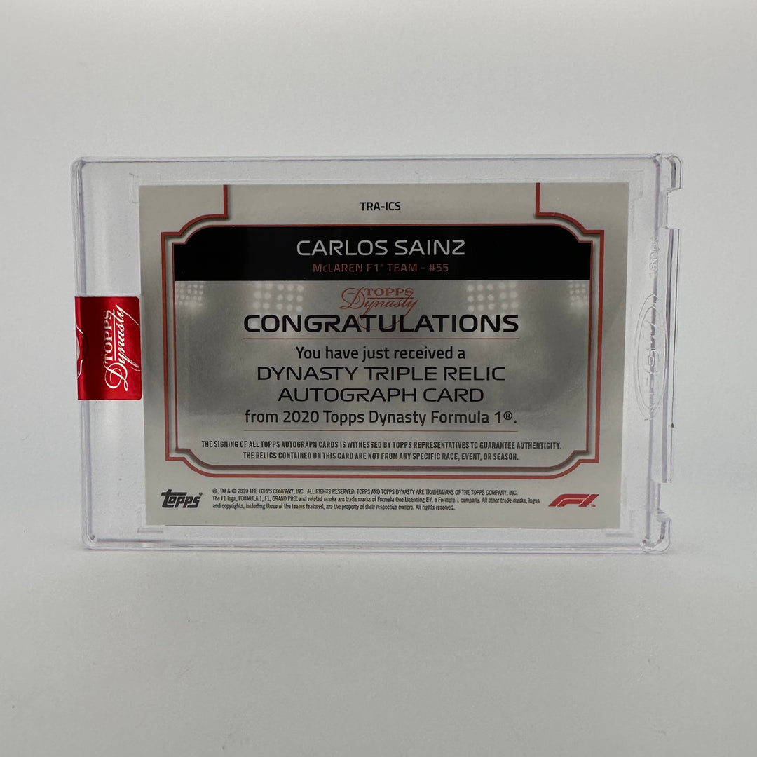 09/10 Silver - Carlos Sainz #TRA-ICS - 2020 Triple Relic Autograph