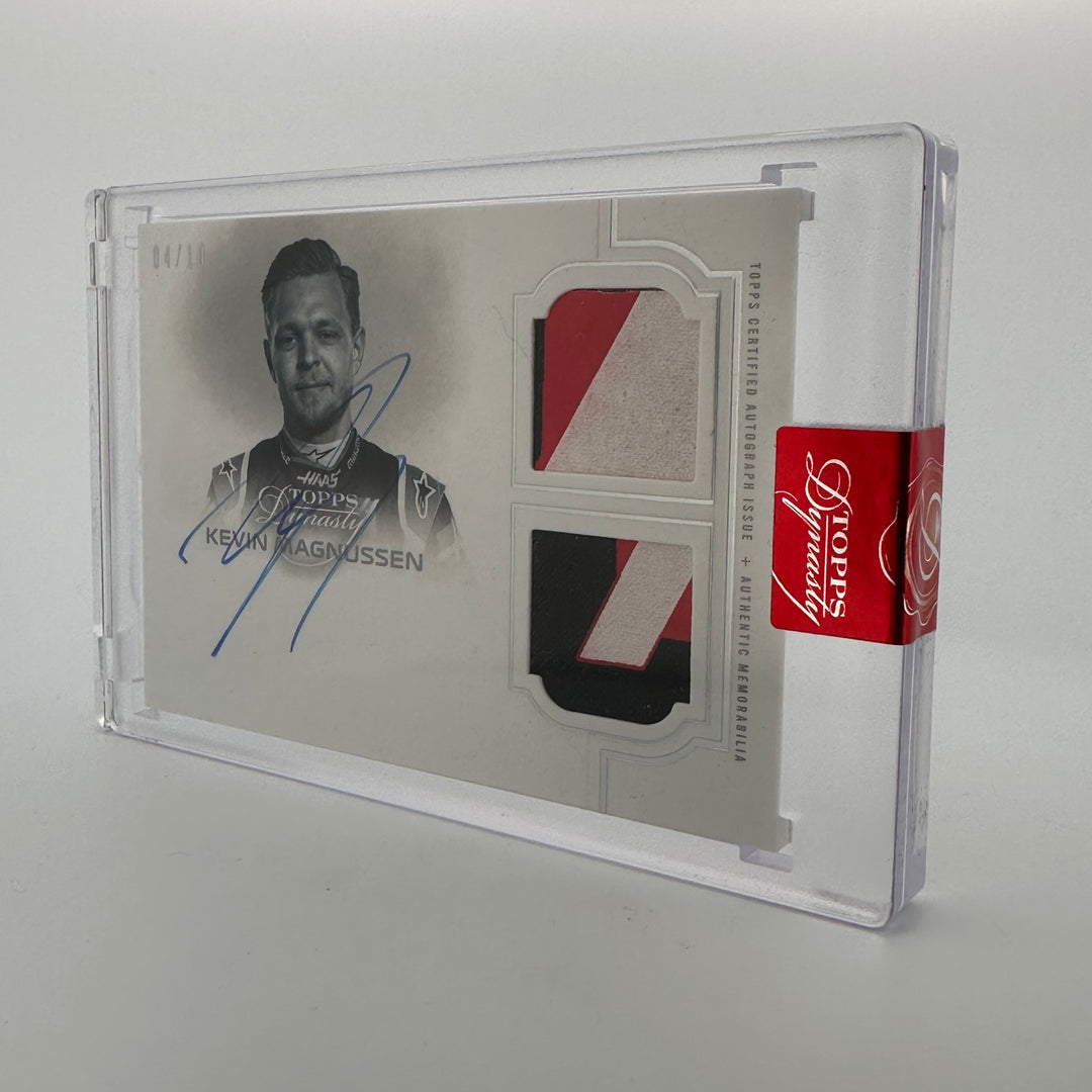 4/10 Kevin Magnussen #SDA-KM - Single Driver Dual Relic Autograph - 2020 Topps Dynasty F1