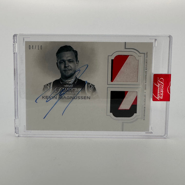 4/10 Kevin Magnussen #SDA-KM - Single Driver Dual Relic Autograph - 2020 Topps Dynasty F1