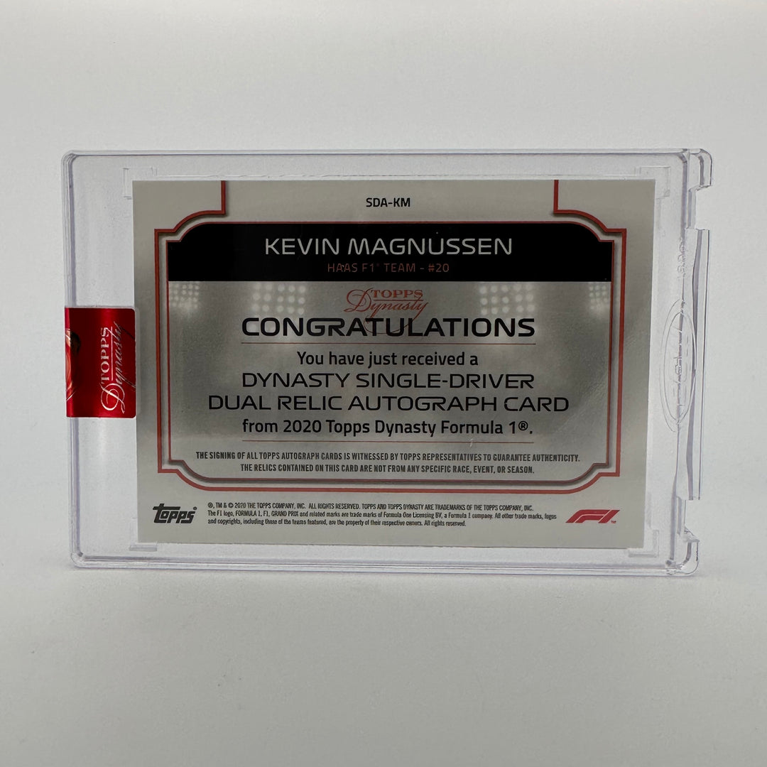 4/10 Kevin Magnussen #SDA-KM - Single Driver Dual Relic Autograph - 2020 Topps Dynasty F1