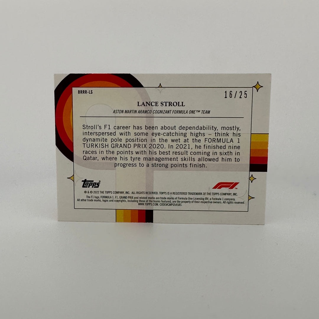 16/25 Orange - Lance Stroll - 2022 Topps Formula 1 - Bounce, Rock, Race, Roll