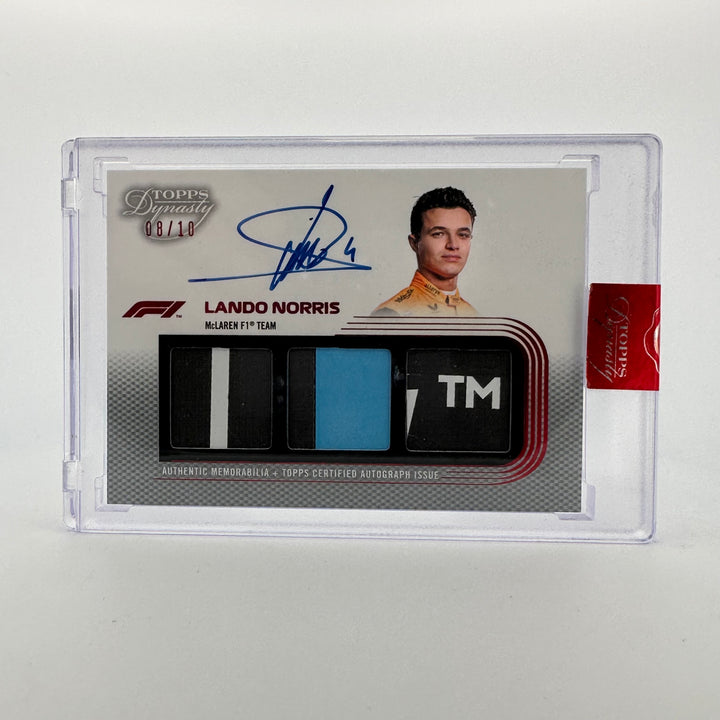 08/10 Silver - Lando Norris #SDTRA-LN - 2022 Topps Dynasty Triple Relic Autograph
