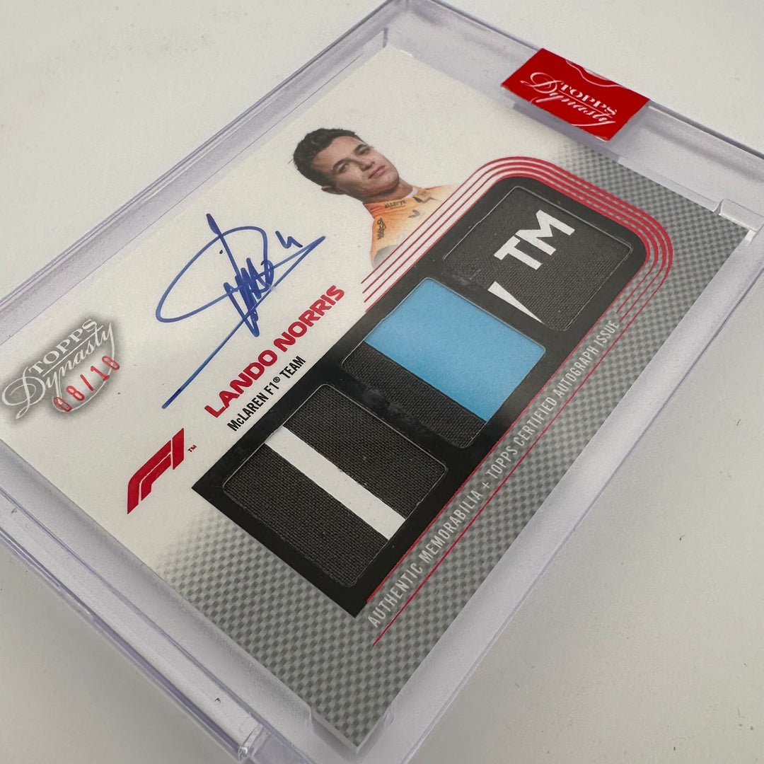 08/10 Silver - Lando Norris #SDTRA-LN - 2022 Topps Dynasty Triple Relic Autograph