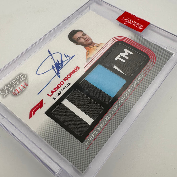 08/10 Silver - Lando Norris #SDTRA-LN - 2022 Topps Dynasty Triple Relic Autograph