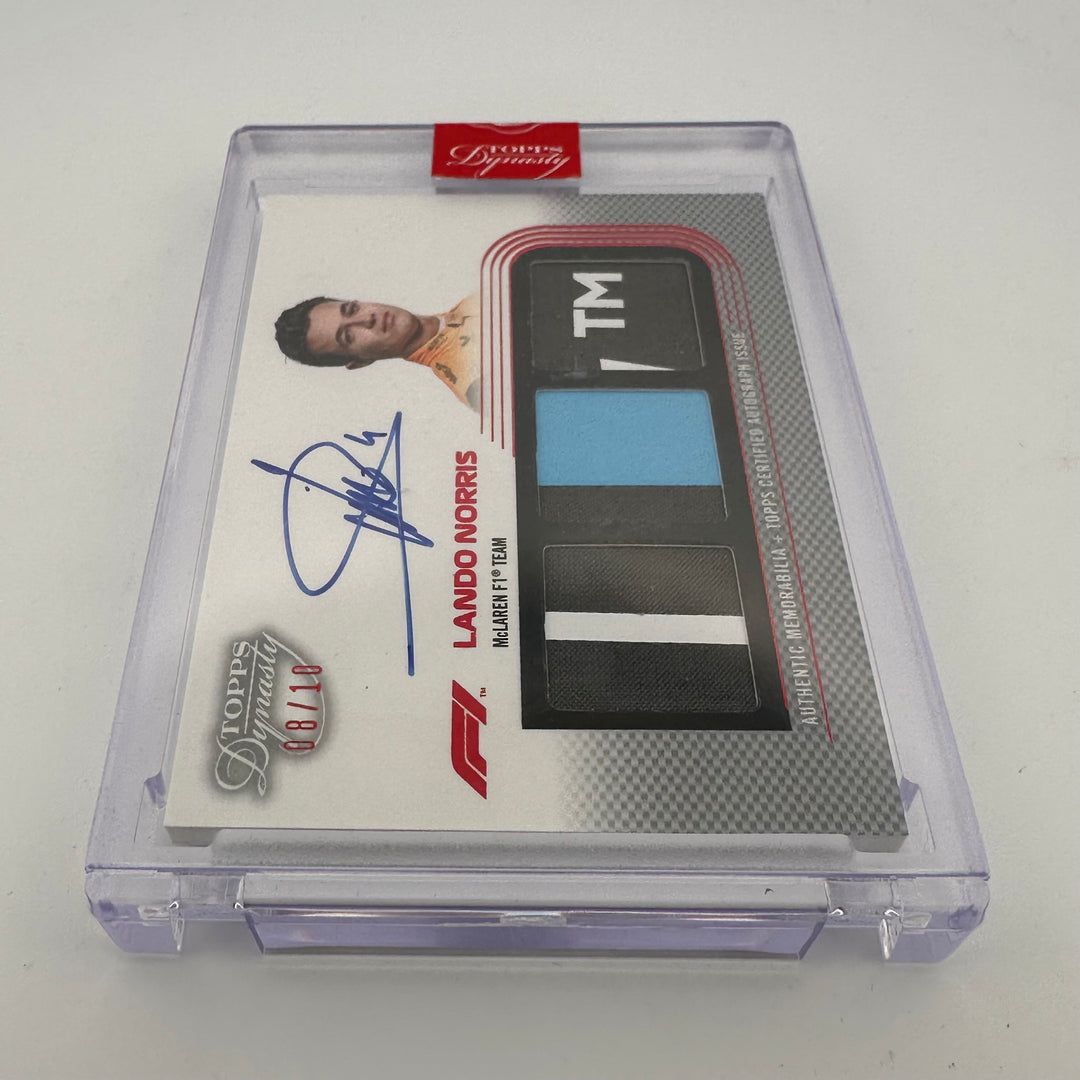 08/10 Silver - Lando Norris #SDTRA-LN - 2022 Topps Dynasty Triple Relic Autograph