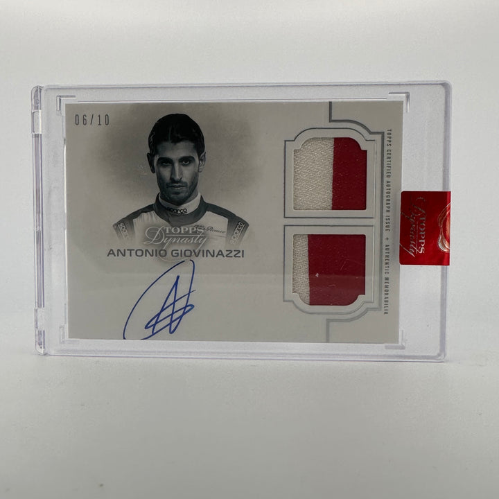 06/10 Silver - Antonio Giovinazzi #SDA-AG 2020 Dynasty Autograph Dual Relic