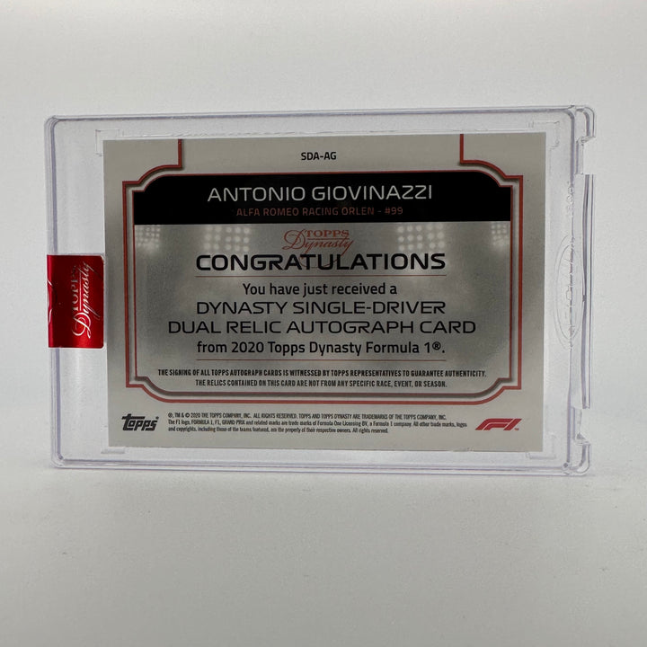 06/10 Silver - Antonio Giovinazzi #SDA-AG 2020 Dynasty Autograph Dual Relic