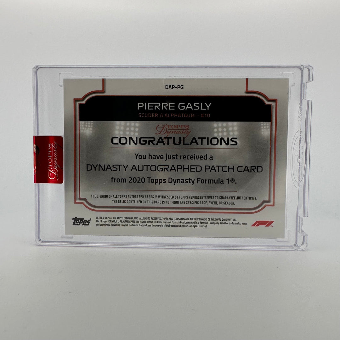 07/10 Silver - Pierre Gasly #DAP-PG - 2020 Topps Dynasty F1 Autograph Patch