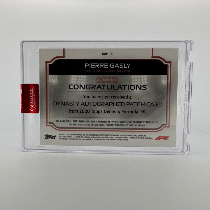07/10 Silver - Pierre Gasly #DAP-PG - 2020 Topps Dynasty F1 Autograph Patch
