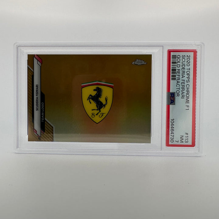 PSA 7 - 02/50 Scuderia Ferrari #113 - Logo - Gold Refractor - 2020 Topps Chrome F1