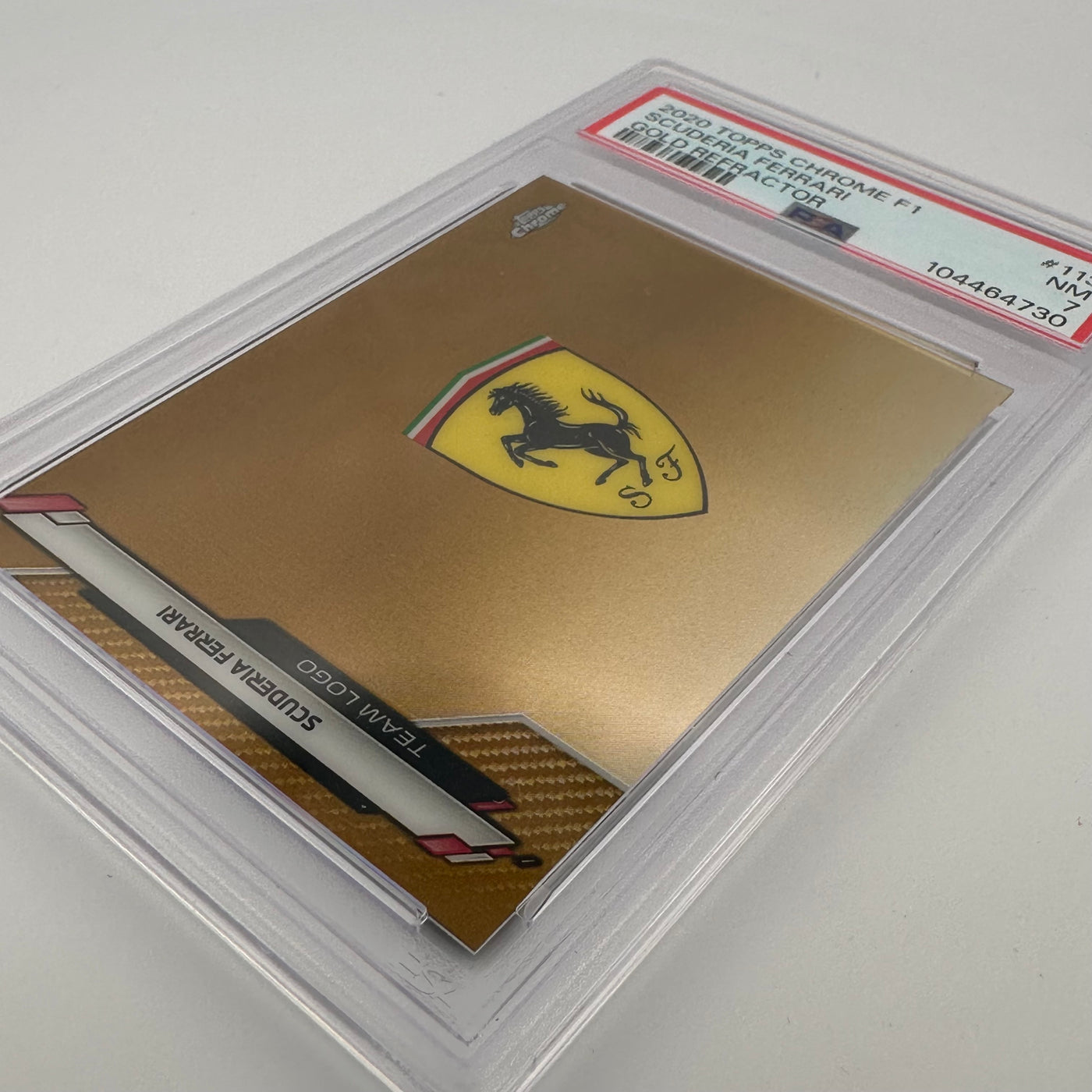 PSA 7 - 02/50 Scuderia Ferrari #113 - Logo - Gold Refractor - 2020 Topps Chrome F1