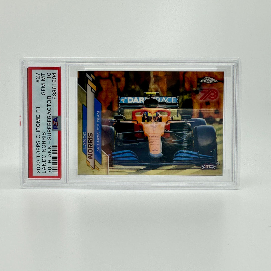 Superfractor - PSA 10 - Lando Norris #27 - 70th Ann - 2020 Topps Chrome F1 - Rookie Card