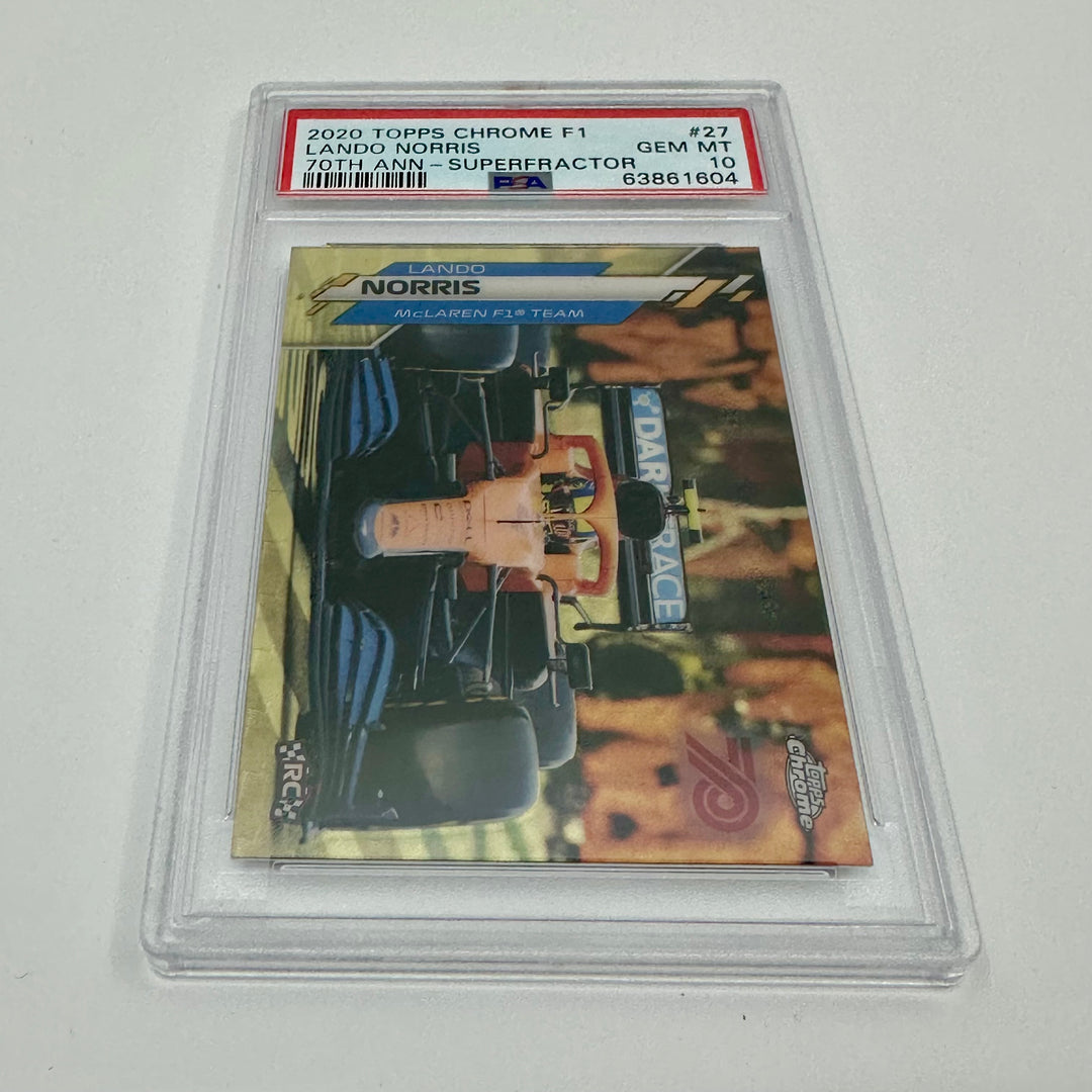 Superfractor - PSA 10 - Lando Norris #27 - 70th Ann - 2020 Topps Chrome F1 - Rookie Card