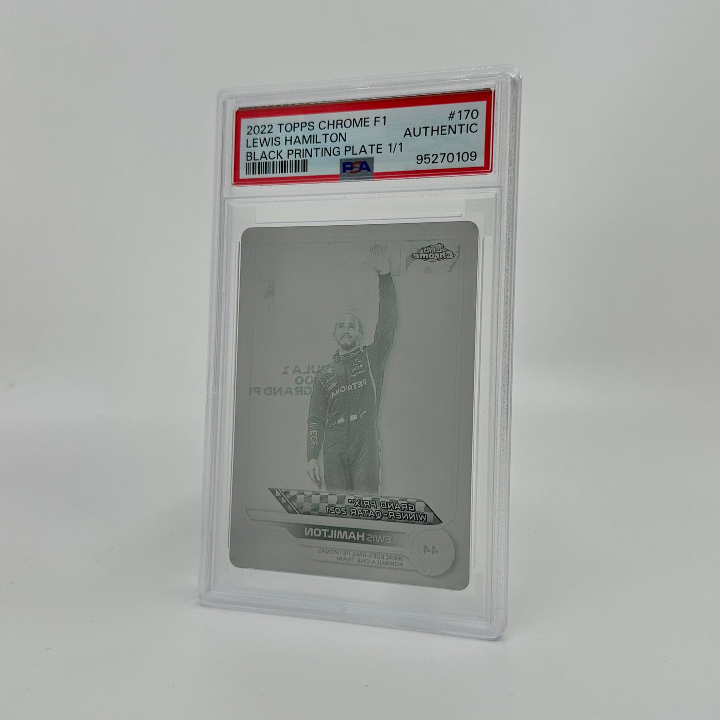 1/1 Black Printing Plate - Lewis Hamilton #170 - 2022 Topps Chrome