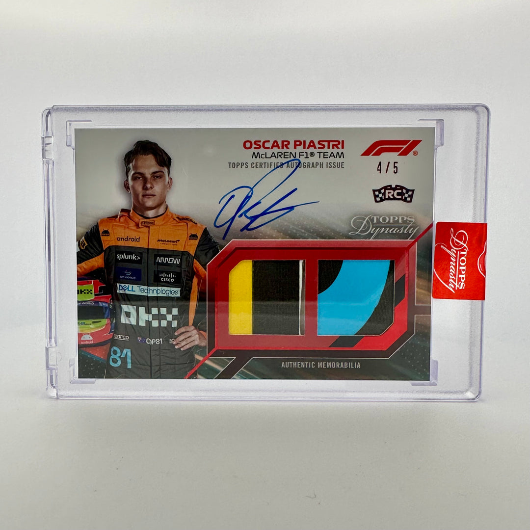 4/5 Red - Oscar Piastri #SDDRA-OP - 2023 Topps Dynasty Dual Relic - RC (POP1)