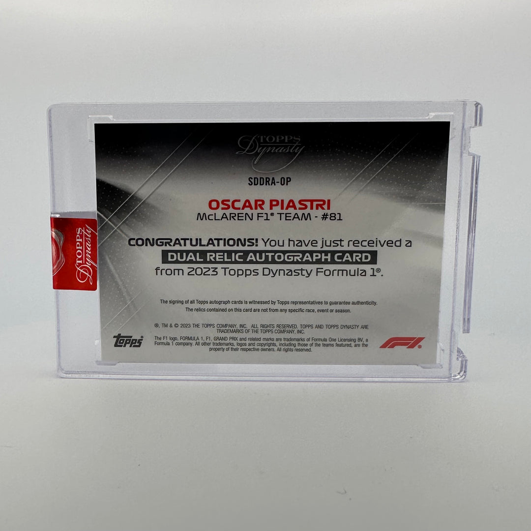 4/5 Red - Oscar Piastri #SDDRA-OP - 2023 Topps Dynasty Dual Relic - RC (POP1)