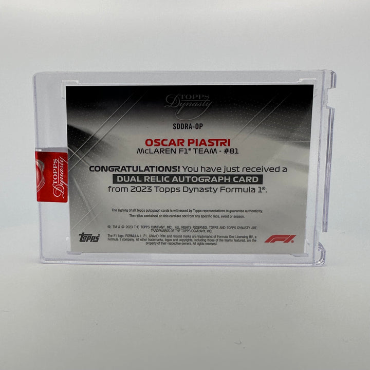 4/5 Red - Oscar Piastri #SDDRA-OP - 2023 Topps Dynasty Dual Relic - RC (POP1)