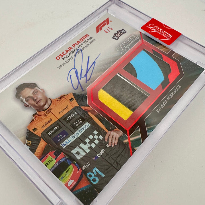 4/5 Red - Oscar Piastri #SDDRA-OP - 2023 Topps Dynasty Dual Relic - RC (POP1)