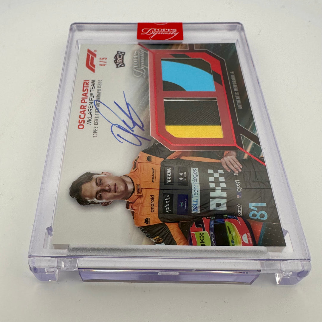 4/5 Red - Oscar Piastri #SDDRA-OP - 2023 Topps Dynasty Dual Relic - RC (POP1)