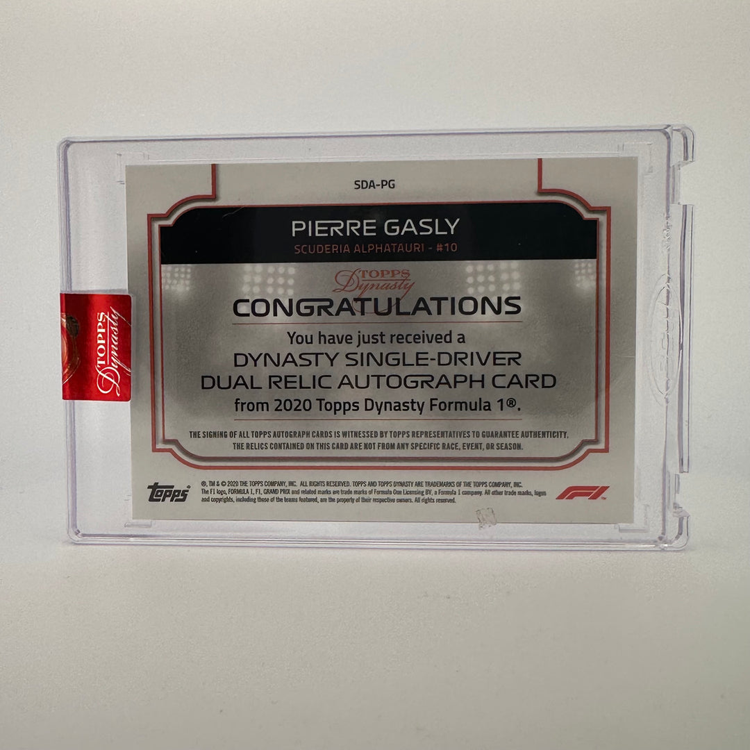 3/5 Red - Pierre Gasly #SDA-PG - 2020 Dynasty Dual Relic Autograph