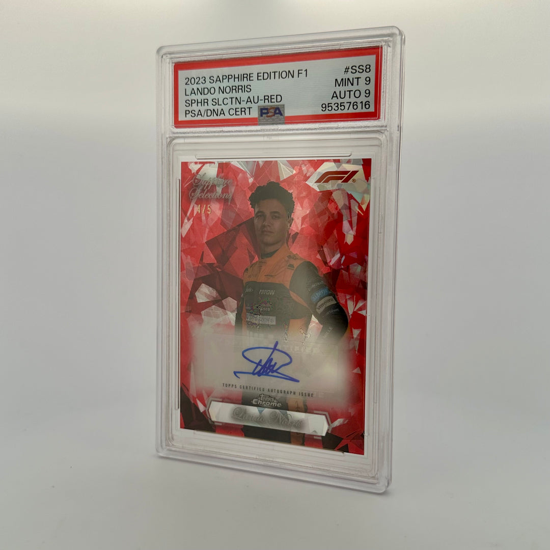 PSA 9 - 4/5 Lando Norris - 2023 Chrome Sapphire Selections #SS8 - Red Autograph