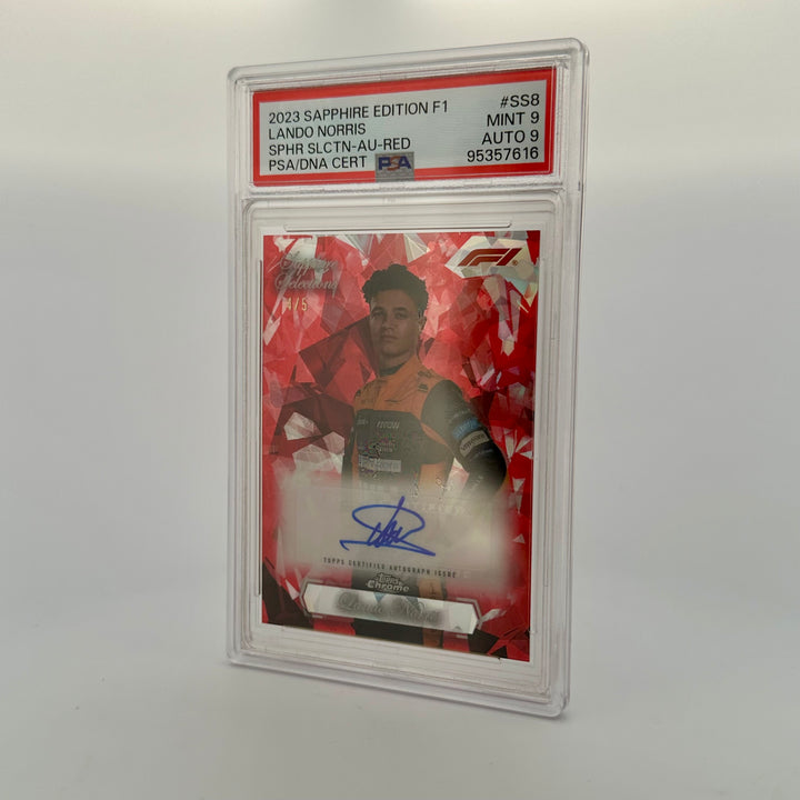 PSA 9 - 4/5 Lando Norris - 2023 Chrome Sapphire Selections #SS8 - Red Autograph