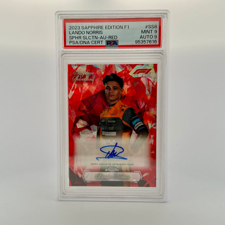 PSA 9 - 4/5 Lando Norris - 2023 Chrome Sapphire Selections #SS8 - Red Autograph