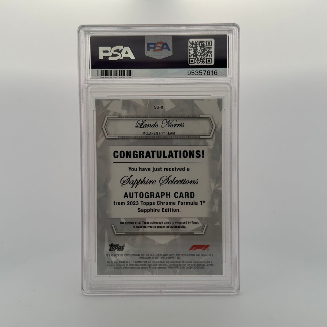 PSA 9 - 4/5 Lando Norris - 2023 Chrome Sapphire Selections #SS8 - Red Autograph