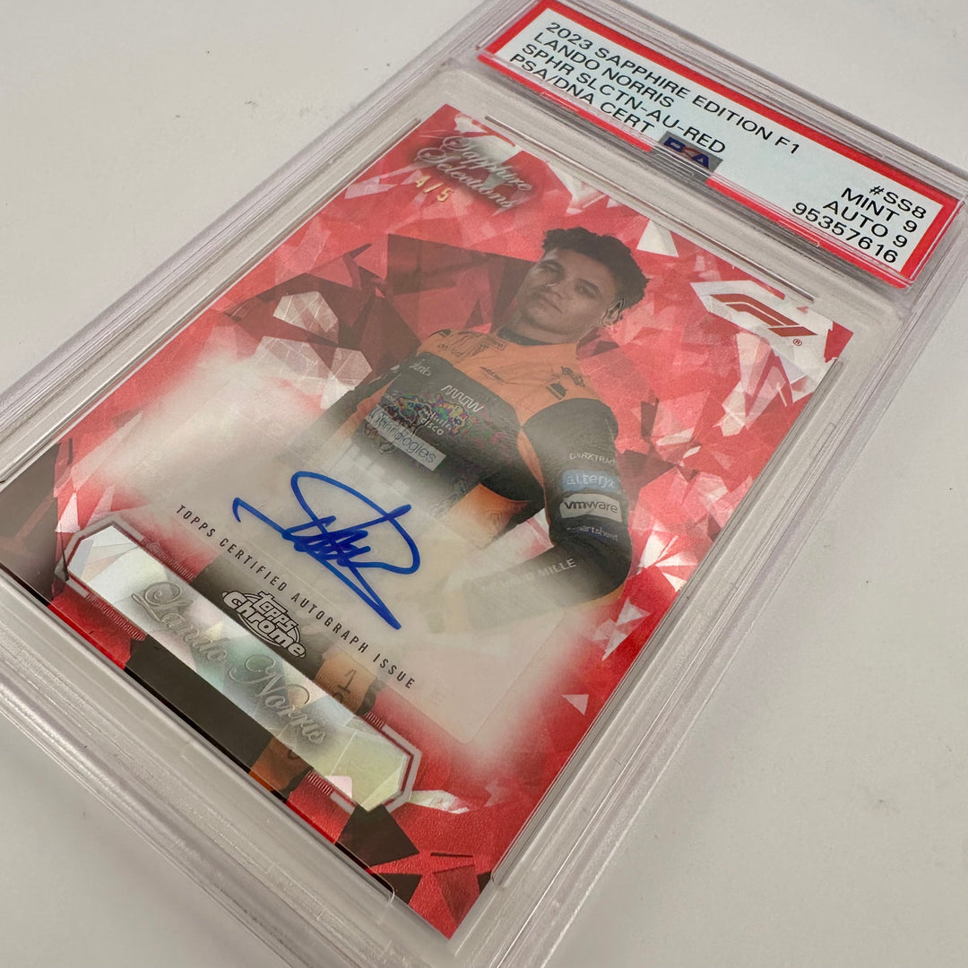 PSA 9 - 4/5 Lando Norris - 2023 Chrome Sapphire Selections #SS8 - Red Autograph