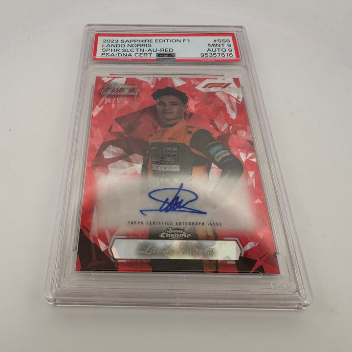 PSA 9 - 4/5 Lando Norris - 2023 Chrome Sapphire Selections #SS8 - Red Autograph
