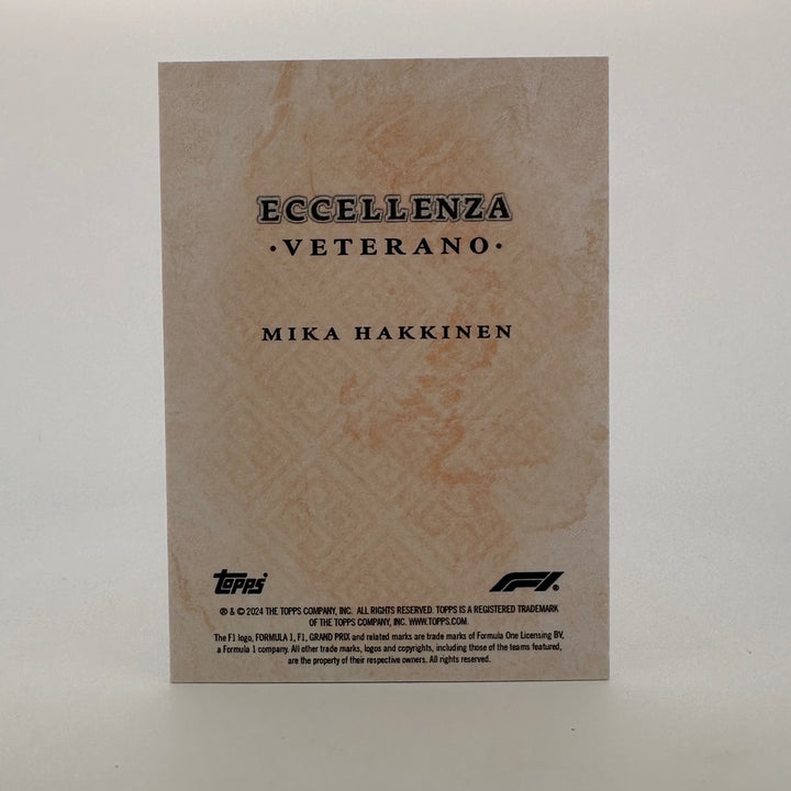 2/5 Mika Hakkinen - Veterano - Orange - 2024 Topps Eccellenza F1