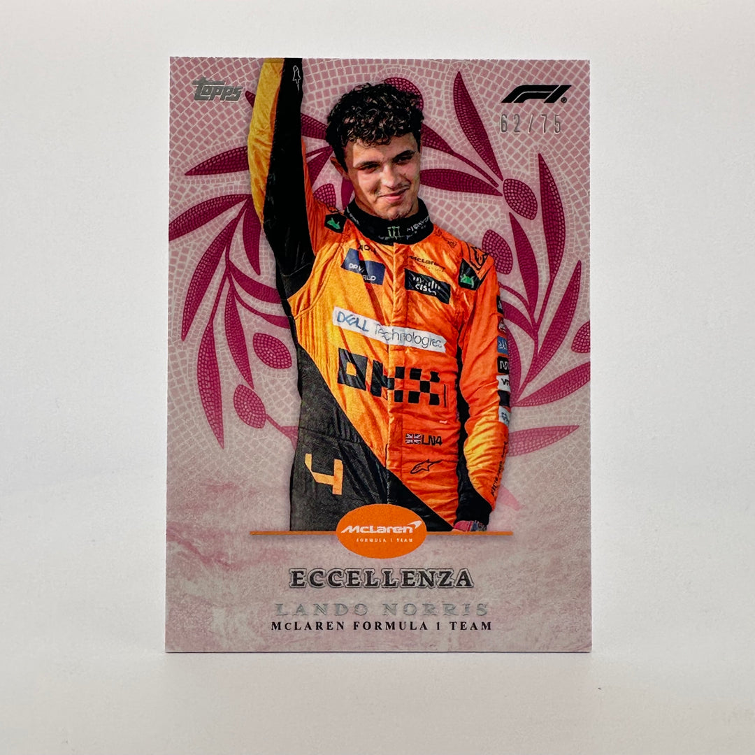 62/75 Lando Norris - Trionfo - Pink - 2024 Topps Eccellenza F1