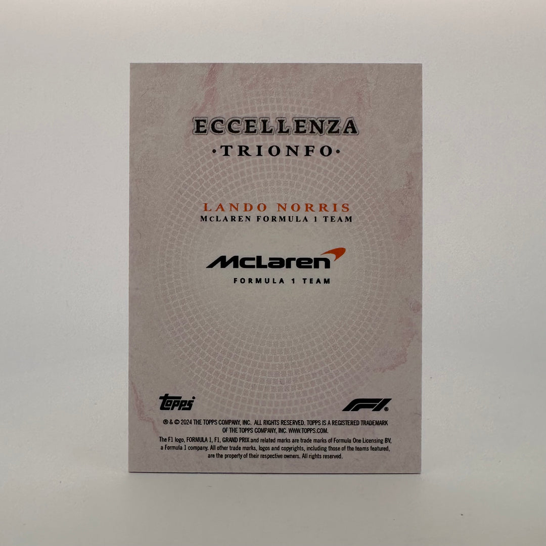 62/75 Lando Norris - Trionfo - Pink - 2024 Topps Eccellenza F1
