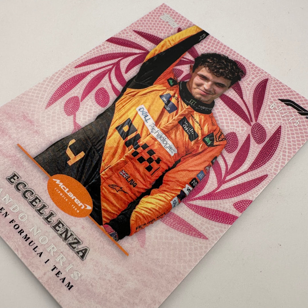 62/75 Lando Norris - Trionfo - Pink - 2024 Topps Eccellenza F1