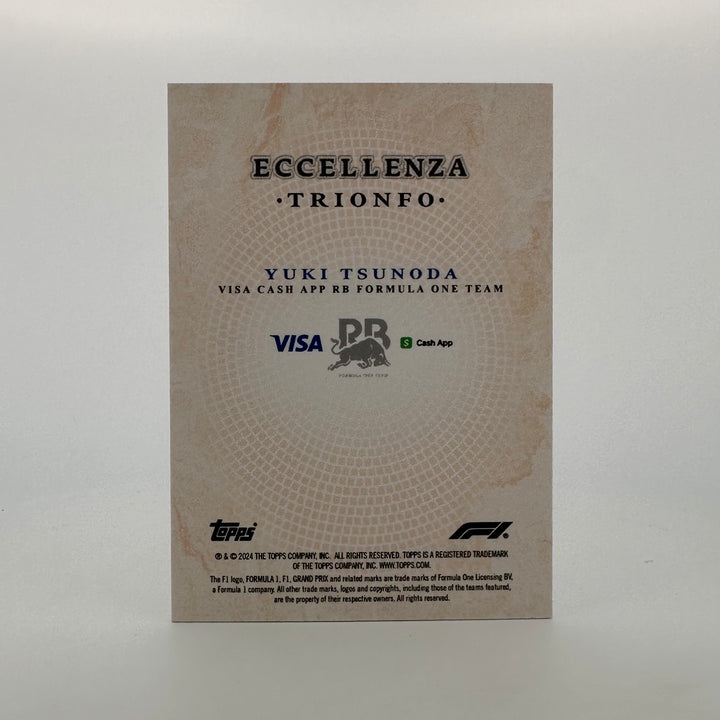 3/5 Yuki Tsunoda - Trionfo - Orange - 2024 Topps Eccellenza F1