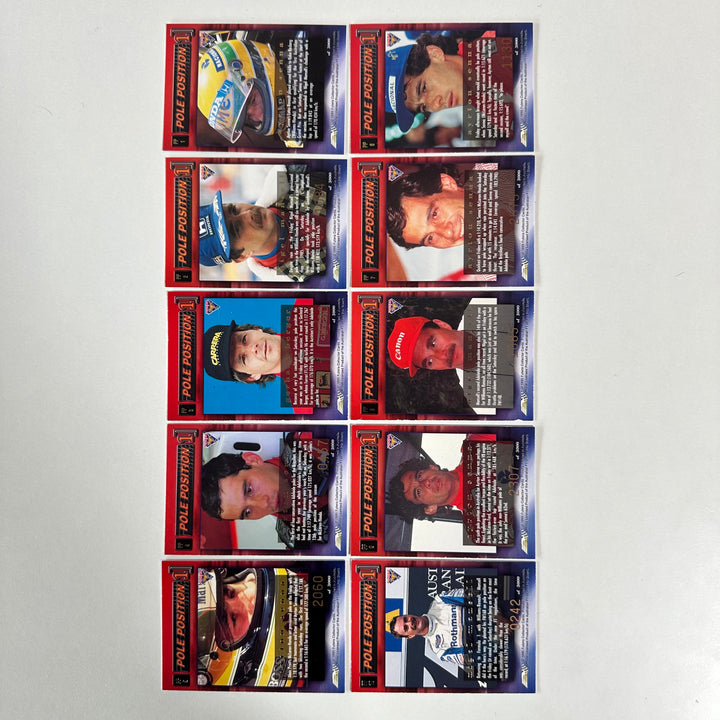 Futera 1995 - Pole Position Complete Set  of 10 /3000 Cards - #PP1-10