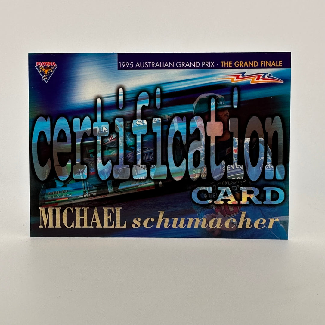 Futera 1995 - Michael Schumacher /500 - 1st World Championship + Certification Card