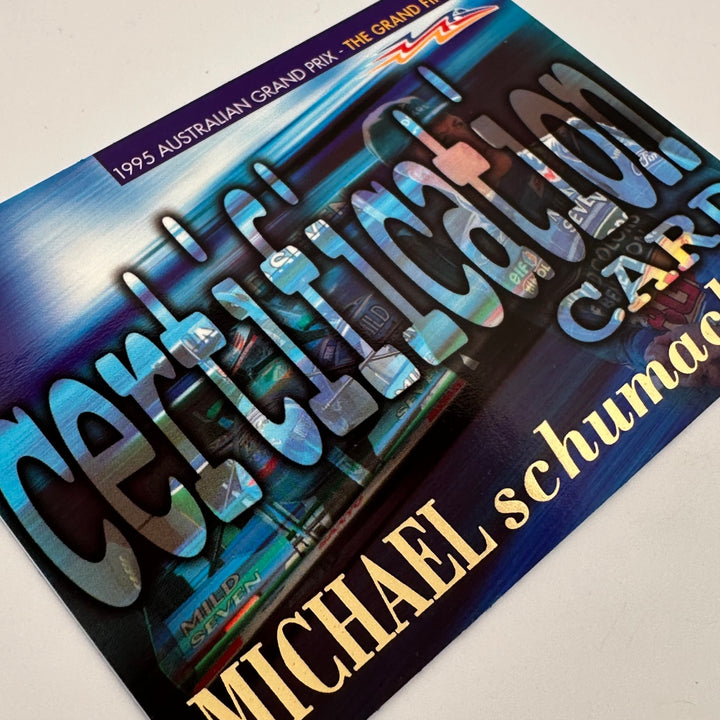 Futera 1995 - Michael Schumacher /500 - 1st World Championship + Certification Card